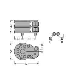 Antal dobbelt fodblok med klemme