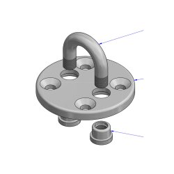 Antal 4-skrue padeye AISI 316 stl 
