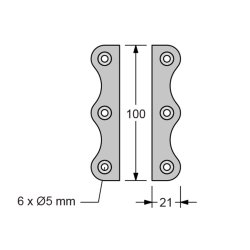 Antal forstrkningsplader til HS22 kulfibermast-skinne