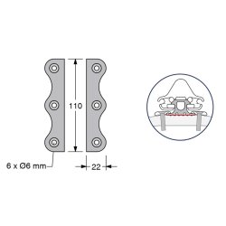 Antal forstrkningsplader til HS24 kulfibermast-skinne