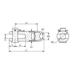 Blue Wave Ropeline gaffel terminaler sort