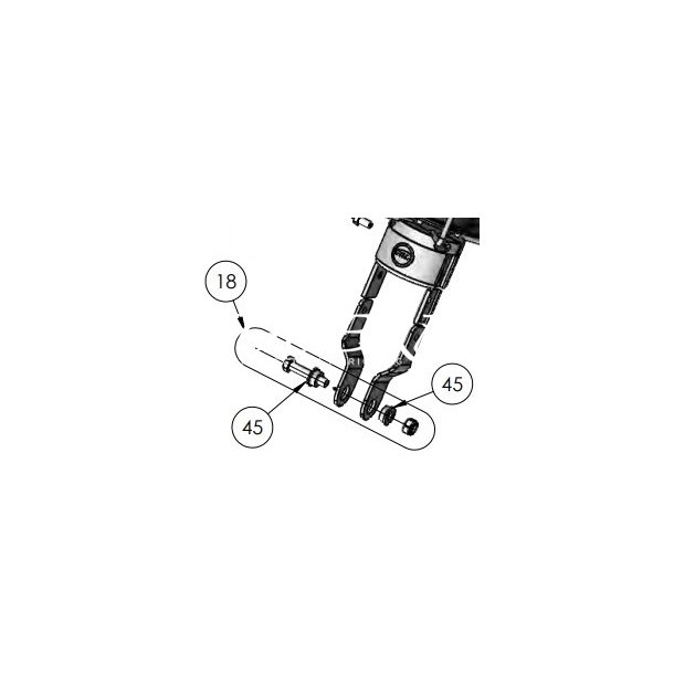 Facnor Bottom fixing pin D16 + bolt + bsning (LPK)