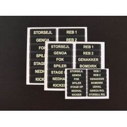 Glowfast glow-in-the-dark labels. St 1 Dansk