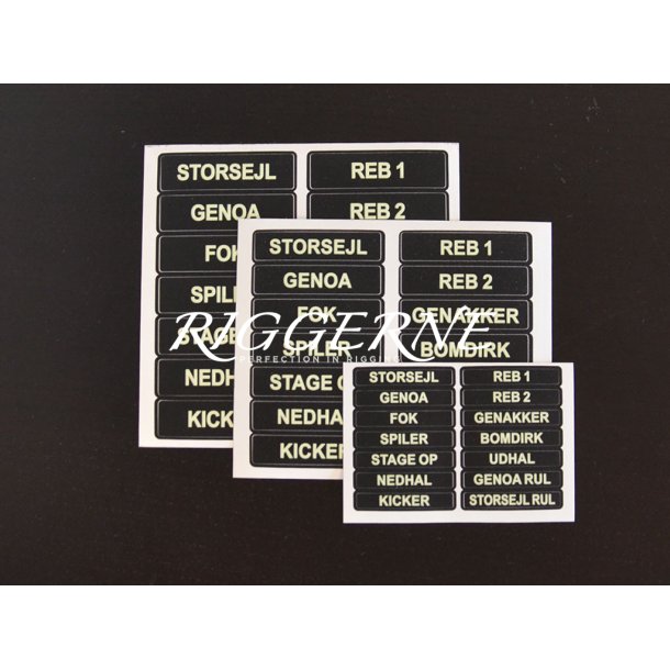 Glowfast glow-in-the-dark labels. St 1 Dansk