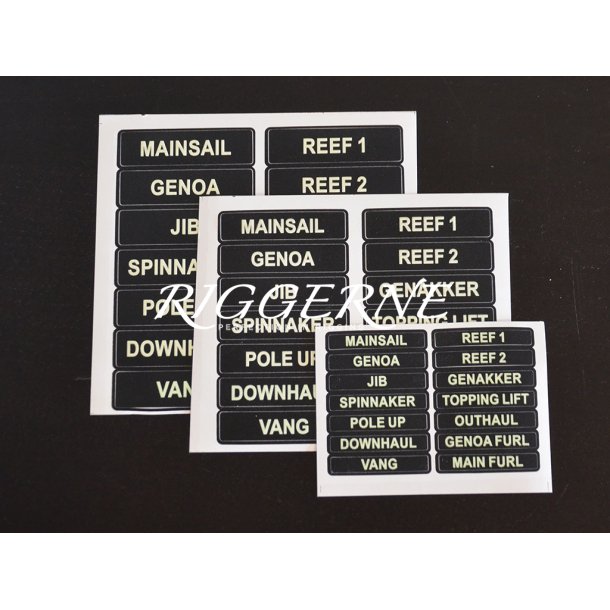 Glowfast glow-in-the-dark labels. St 1 Engelsk