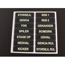 Glowfast glow-in-the-dark labels. St 1 Dansk