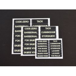 Glowfast glow-in-the-dark labels. St 2 Dansk