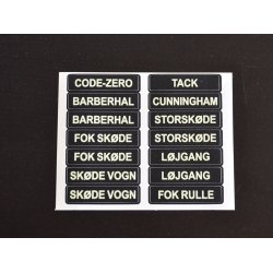 Glowfast glow-in-the-dark labels. St 2 Dansk