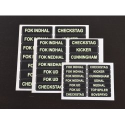 Glowfast glow-in-the-dark labels. St 3 Dansk