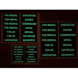 Glowfast glow-in-the-dark labels. St 3 Dansk