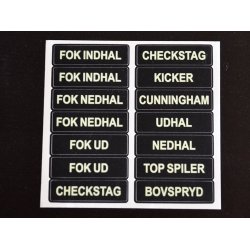 Glowfast glow-in-the-dark labels. St 3 Dansk