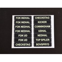 Glowfast glow-in-the-dark labels. St 3 Dansk