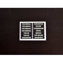 Glowfast glow-in-the-dark labels. St 3 Dansk