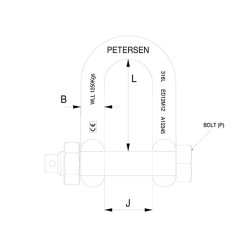316L D-sj�kel med sikkerheds pinbolt