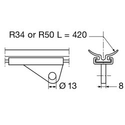 Selden skinne til rodkick-slde