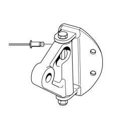Selden mastebeslag til rodkick. Til drbeformet mast