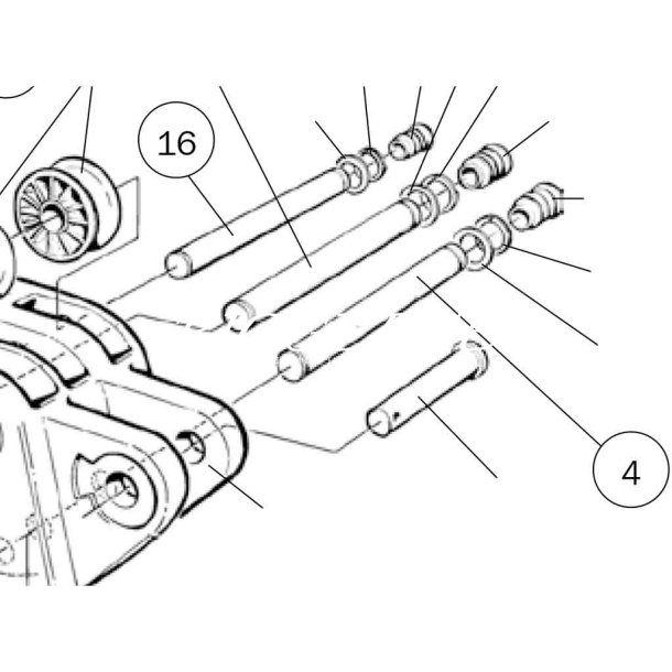 Selden aksel med 2 riller 10x72 mm