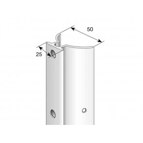 Selden spilerstageskinne 25mm, radius 34mm