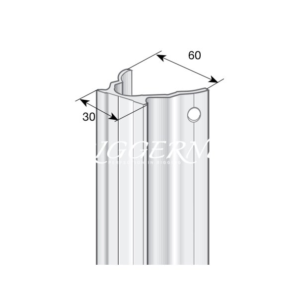 Selden RCB spilerstageskinne 30mm, radius 38mm