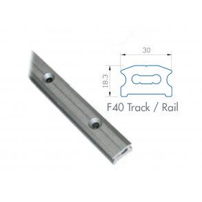 Sparcraft F40 Skinne til Kugle-leje vogn 3.4m S�lv anodiseret til M8uh el. 6,5mm Pop-nitte