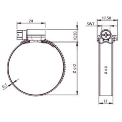 Spndebnd i rustfrit stl til mastekrave 