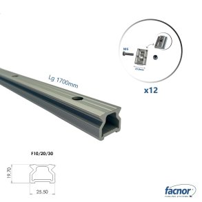 Facslide Hj skinne F10/20/30 L:1700mm med 24mm slugs