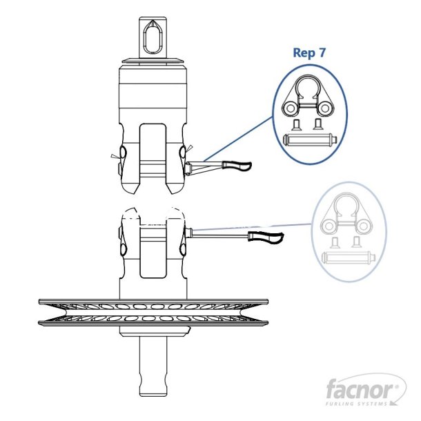 Facnor FX+900/FX+1500 Pin samlet med captiv ring
